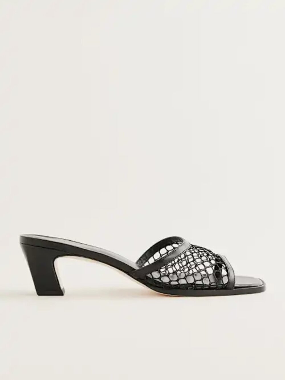 Reformation Scout Heeled Sandal Black Mesh - Size 9.5